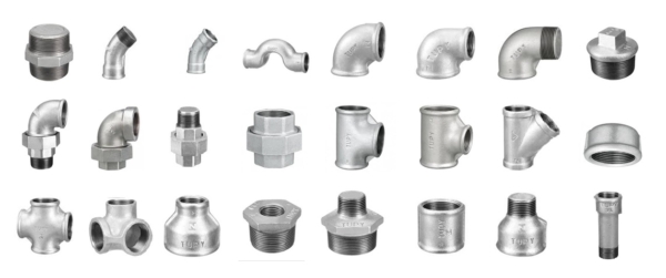Stocklot of malleable galvanized iron fittings